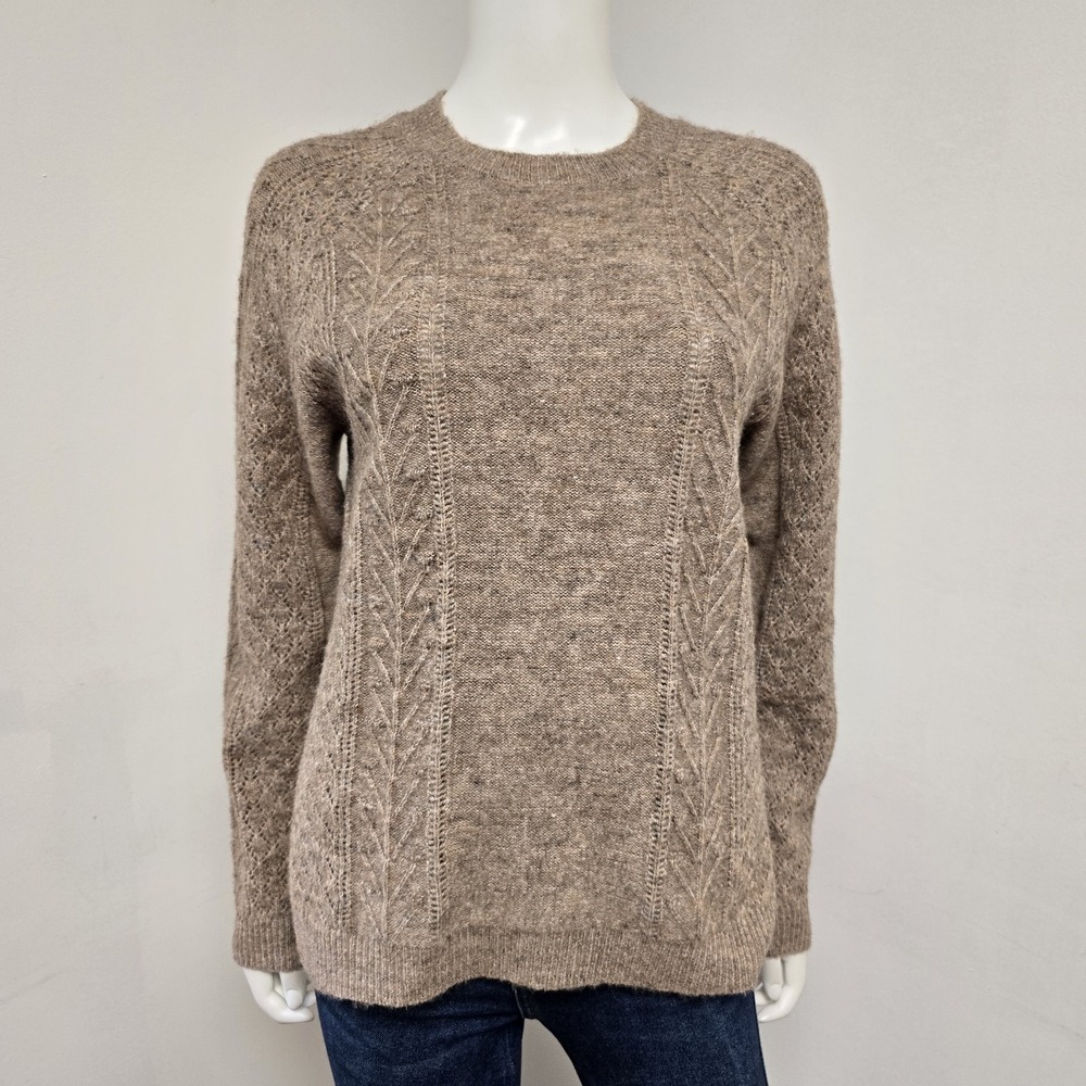 Old Ranch Sweater Pullover Size S Womens Heathered Brown Mixed Knits Wool Blend